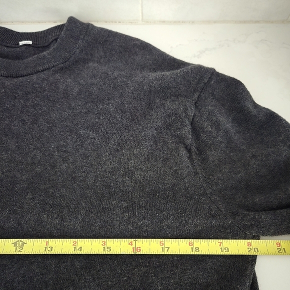 Lululemon Cotton-Cashmere Blend Crewneck Sweater Heathered Black Gray Size 4 - Picture 8 of 8